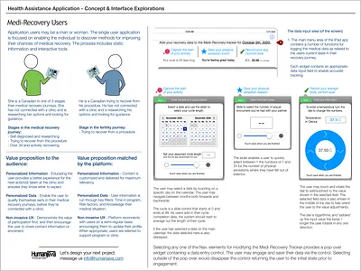 Idea Exploration - Project concept & UI ideas annotations cx one pager ui ux wireframes