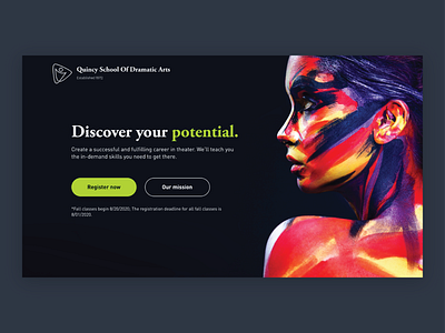Quincy School of Dramatic Arts Homepage Hero Concept