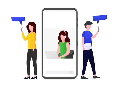 Customer service is receiving customer complaints via smartphone app customer service illustration phone ui vector website
