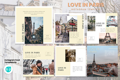 Instagram Feed Template - Paris branding design fashion fashion brand graphicdesign instagram instagram post instagram story instagram template presentation
