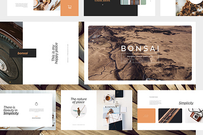 BONSAI Presentation Template aesthetic agency agency branding branding brown business clean design hipster media kit nature presentation presentation layout promotion simplicity white workfromhome