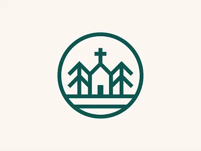 Church in the Woods Logo church church branding church logo forest logo tree logo trees woods