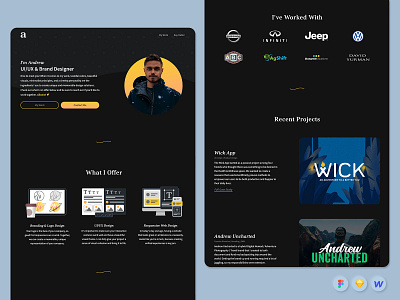 Portfolio Redesign | Homepage dark mode design portfolio figma portfolio site redesign webflow