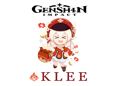 Chibi Klee - Genshin IMpact - Flat 2d chibi design flat flat design flat illustration game genshin impact genshin impact fans art illustration klee simple illustration vector