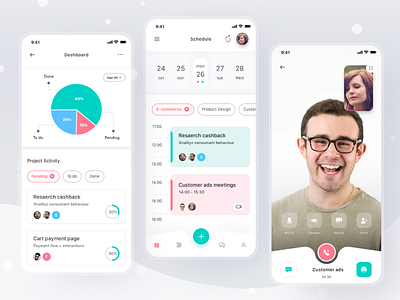 Work Management App app calendar card cards clean design ios login management meeting mobile plan plant profile schedule simple task trello ui work