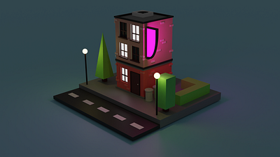 Lowpoly House 3d art 3d illustration blender3d design illustration