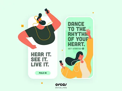 🎶 Music App | Onboarding UI Screen app app design design illustration music app orcas india ui ui ux uidesign uiux uxdesign