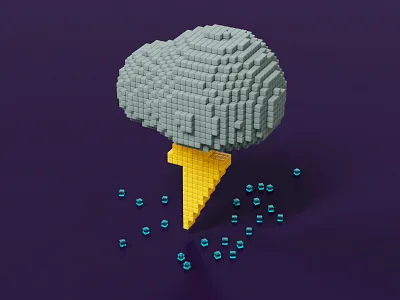 Pixel lighting bolt 3d 3d art 3d illustration app blender c4d cloud concept cycles doodle illustration isometric lighting bolt pixel pixelart rain render rendering simple thunder