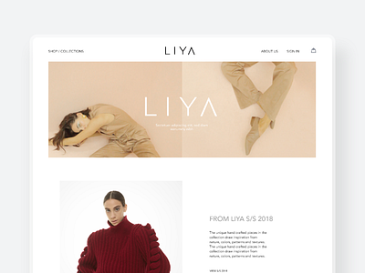 Liya - Fashion Store 2d beauty clean clothing clothing brand fashion fashion illustration fashion website flat minimal modern style typography ui vogue woman womenswear