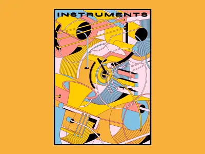 Instruments 3dillustration branding cd cover color graphicdesign illustration isometric music vector