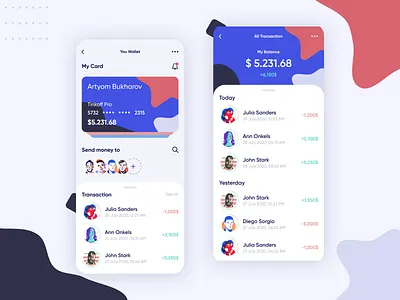 Banking App app bank app banking clean design figma finance intefrace minimal mobile money app money transfer payments ui ux wallet