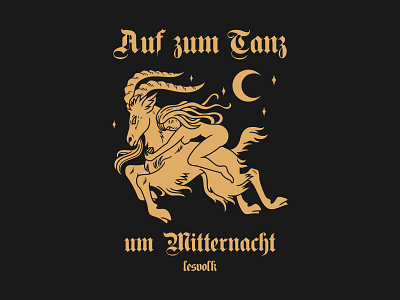 Auf Zum Tanz um Mitternacht branding design girl goat illustration night vector witch