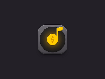 Music Icon 3d app big sur black dark darkmode icon icon design iconography icons ios logo logodesign modern music music player note popular popular shot yellow