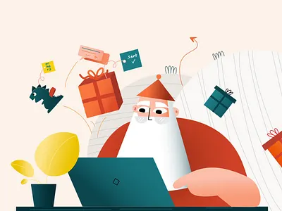 Santa prepares for Christmas aftereffects animation animation 2d character christmas creativetribe design illustration officience