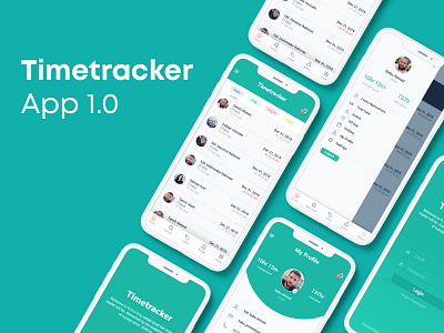 Timetracker app 1.0 app app design appuidesign data design hrapp mobileappdesign mobileui timemanagementapp timetrackerapp ui ui design ux