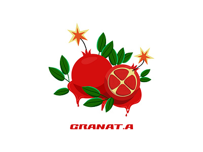 Granat.a Creative Agency branding bright design flat fruit fruit illustration fruit logo fruits illustration illustrator logo ui vector