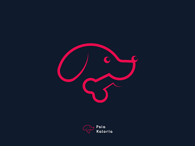 Psia Kaloria logo animal dog food light logo modern outline