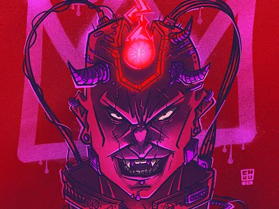 Cyberdemon art character cyberpunk cyberpunk 2077 digital digitalart illustration illustration art