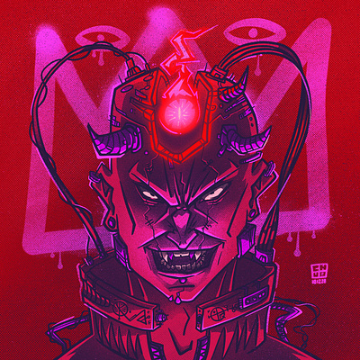 Cyberdemon art character cyberpunk cyberpunk 2077 digital digitalart illustration illustration art