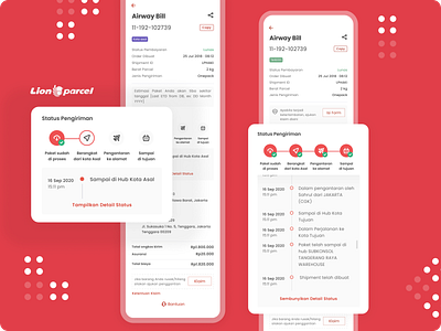 New look of Airway Bill page in Lion Parcel app app application branding design logo ui ux