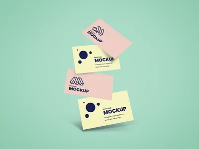 Falling Business Card Mockup branding business card mockup falling cards mockup free mockup free psd modern presentation realistic