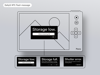 Digital camera: Flash messages camera camera app cameras dailyui dailyuichallenge flash message flash messages mockup photographer photography photos popup product productdesign uidesign user experience user interface design userinterface