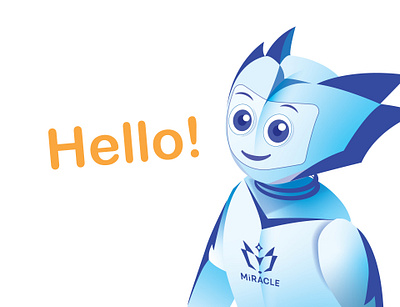 Miracle | Character bot branding character illustraion logo персонаж