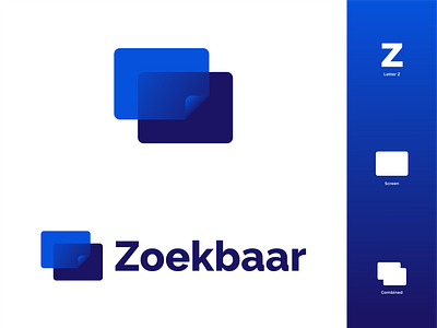 Zoekbaar Logo Concept bing blue branding branding design color design google illustration illustrator logo logo designs modern screens search search engine searching seo zoekbaar zoeken