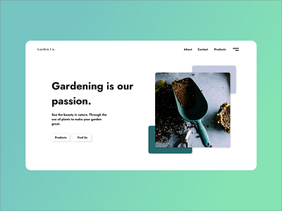 Gardening Splash design minimal typography ui web