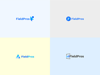 FieldPros Logo app brand branding flat icon logo minimal typography ux vector