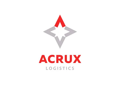 Acrux Logistics a arrow arrows clean compass cross geometric icon letter logistics logo logotype mark minimalist red sign simple star