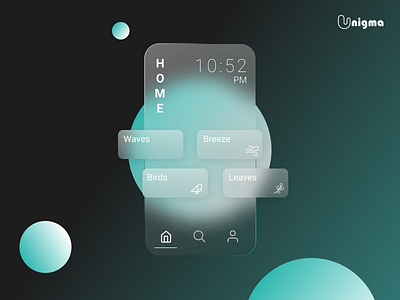 Sleep Music App Design app cool design glassmorphism glassy illustration minimal music sleep typography uiux unigma ux