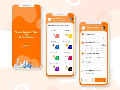 Parcel 📦 Delivery App app design app designers app development app ui courier app courier service delivery service design illustration mobile app mobile app design mobile ui packaging parcel delivery pickup ui ui ux design uiux
