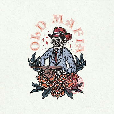 old mafia apparelbrand artwork badgedesign badges clothingdesign design art designwork designworks illustration skull art