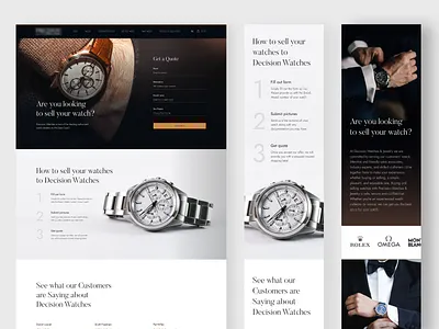 Luxury Watches black clean elegant fireart fireart studio minimal ui ux watches website
