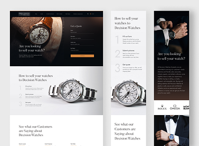 Luxury Watches black clean elegant fireart fireart studio minimal ui ux watches website