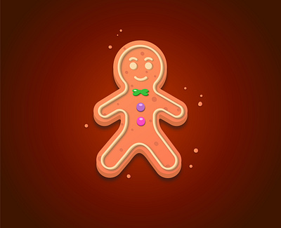 Gingerbread Man adobe illustrator adobe photoshop celebration christmas christmas card decoration design gingerbread gingerbread man illustration new year winter