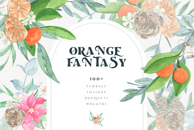 Orange Fantasy branding cottagecore florals illustration logo package package design typography