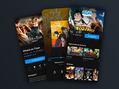 ADN Anime Mobile App amazonprime anime disney plus hulu netflix player streaming streaming app streaming service tv series tv show ui ui design ux