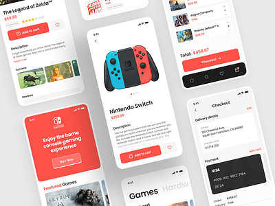 Nintendo Switch Store app app design application design eshop games gamestore home page interface ios mobile mobile app mobile ui nintendo product page shakuro store ui user interface ux