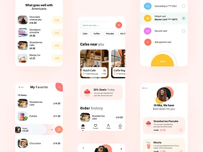 Sweet App UI app buy coloful creative design food location minimal sweet tasty ui ux