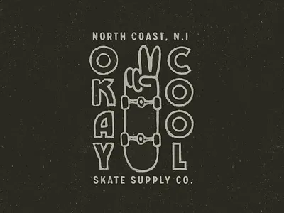 Okay Cool Logo brand branding illustration logo logo design peace skateboard skateboarding