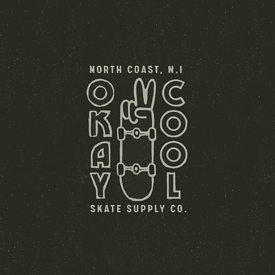 Okay Cool Logo brand branding illustration logo logo design peace skateboard skateboarding