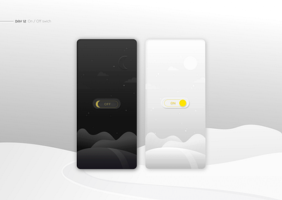 On / Off Swich app app design black and white button daily ui dark day design figma illustraion light night on off on off switch simple ui ui design uxui 디자인 앱