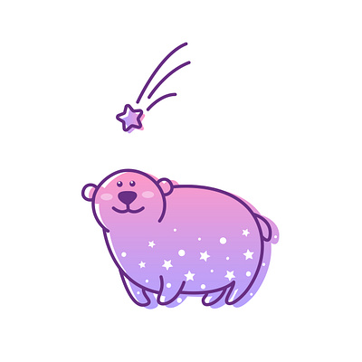 The North Pole animal illustration bear cartoon cartoon character cartoon illustration christmas cute illustration cuteart holiday illustration kawaii kawaii art seasons greetings shooting star star starship vector illustration xmas