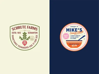 Scranton Stickers 60s badge beet bowl breakfast cereal diner documentary dwight schrute farm michael scott office pennsylvania retro scranton the office vegetable vintage