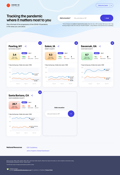 COVID Tracker branding colors covid covid19 design gradient homepage platform platform design search result stats stats ui tracker typography ui ux website