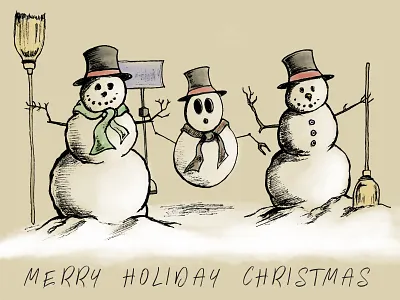 Christmas card 2020 cartoon digital colouring digital illustration digital inking digital painting greeting card illustration robot sketch