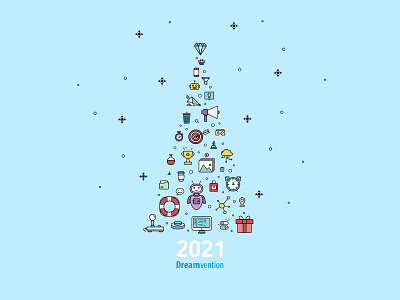 2020 for Dreamvention 2020 christmas card illustration new year results