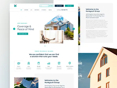 The Huneycutt Group Home clean ui home homepage homepage design insurance insurance company minimal realestate ui ui ux ui ux design uidesign